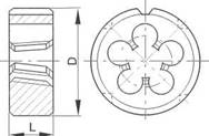 Плашка круглая для нарезания конической дюймовой резьбы - схема